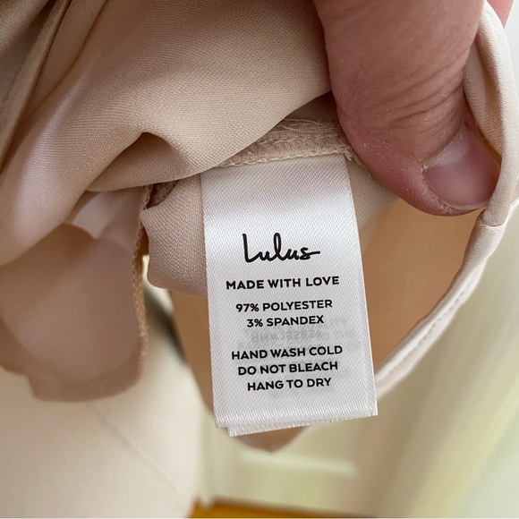 Lulu’s Satin Cowl Neck Cami Tank Top Beige Fly Open Back Hold Onto Love XL NWT - Picture 14 of 16